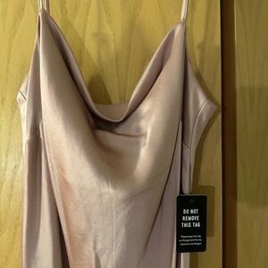 Express Satin Slip Dress in Blush Pink